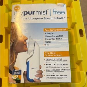 Free Cordless Steam Inhaler - White and Blue